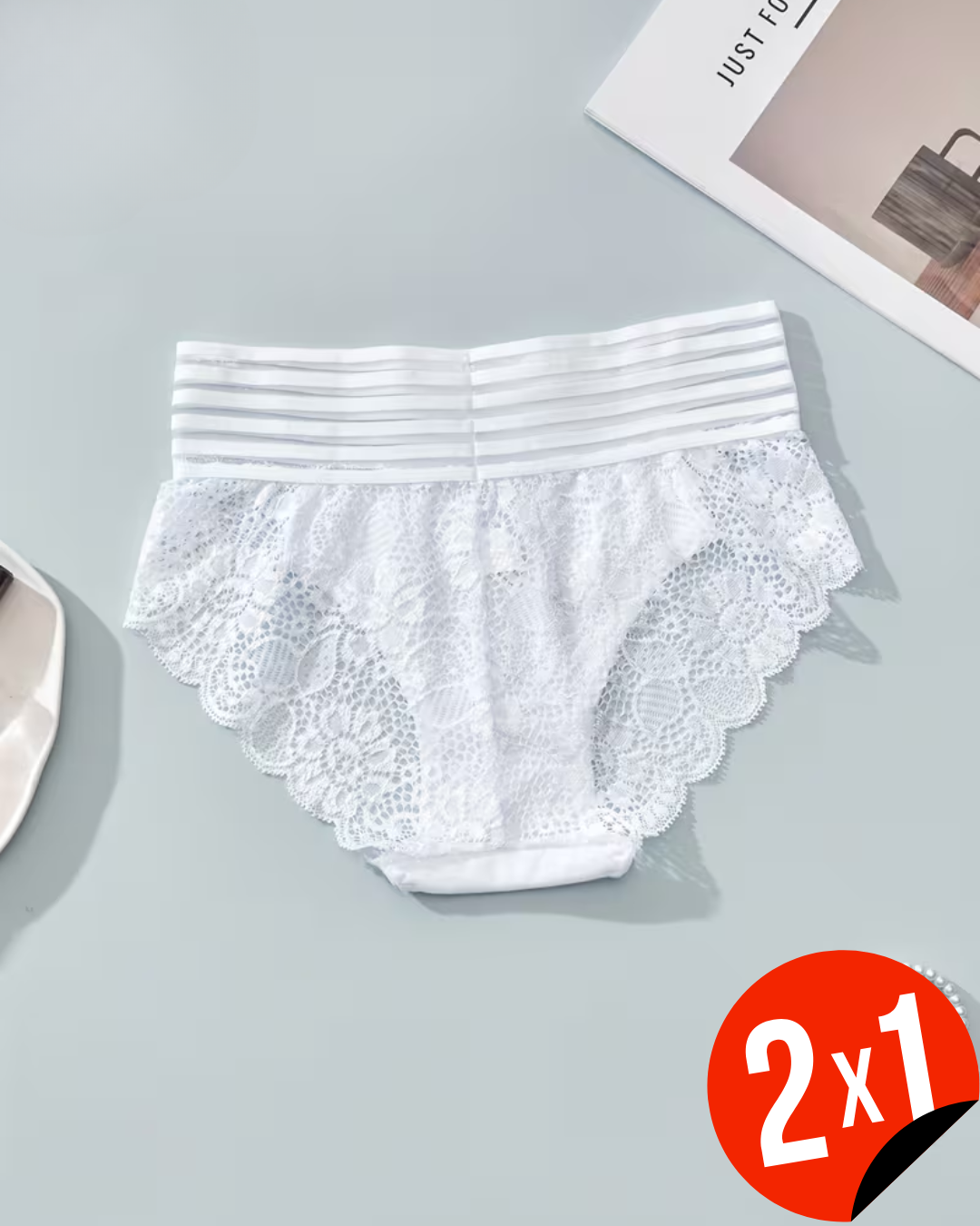 Ropa Interior de Encaje con Ajuste de Cintura Para Mujer (OFERTA 2X1)