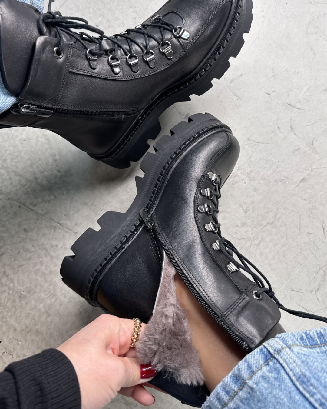 Botas con tacón alto y forro polar para mujer®