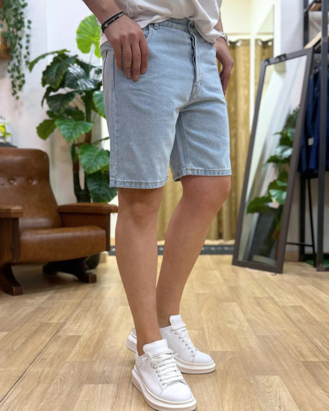 Bermudas jean con estilo urbano