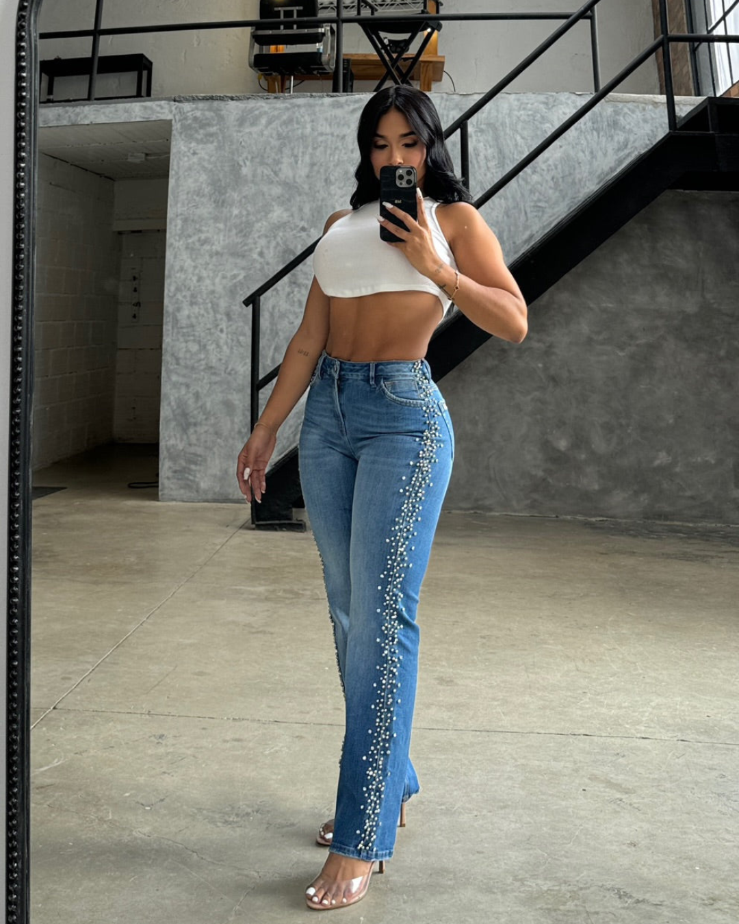 Pantalón Alana Perlas y Cristales