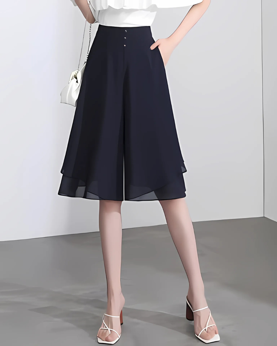 Falda Corta Estilo Culotte de Verano con Cintura Alta para Mujer