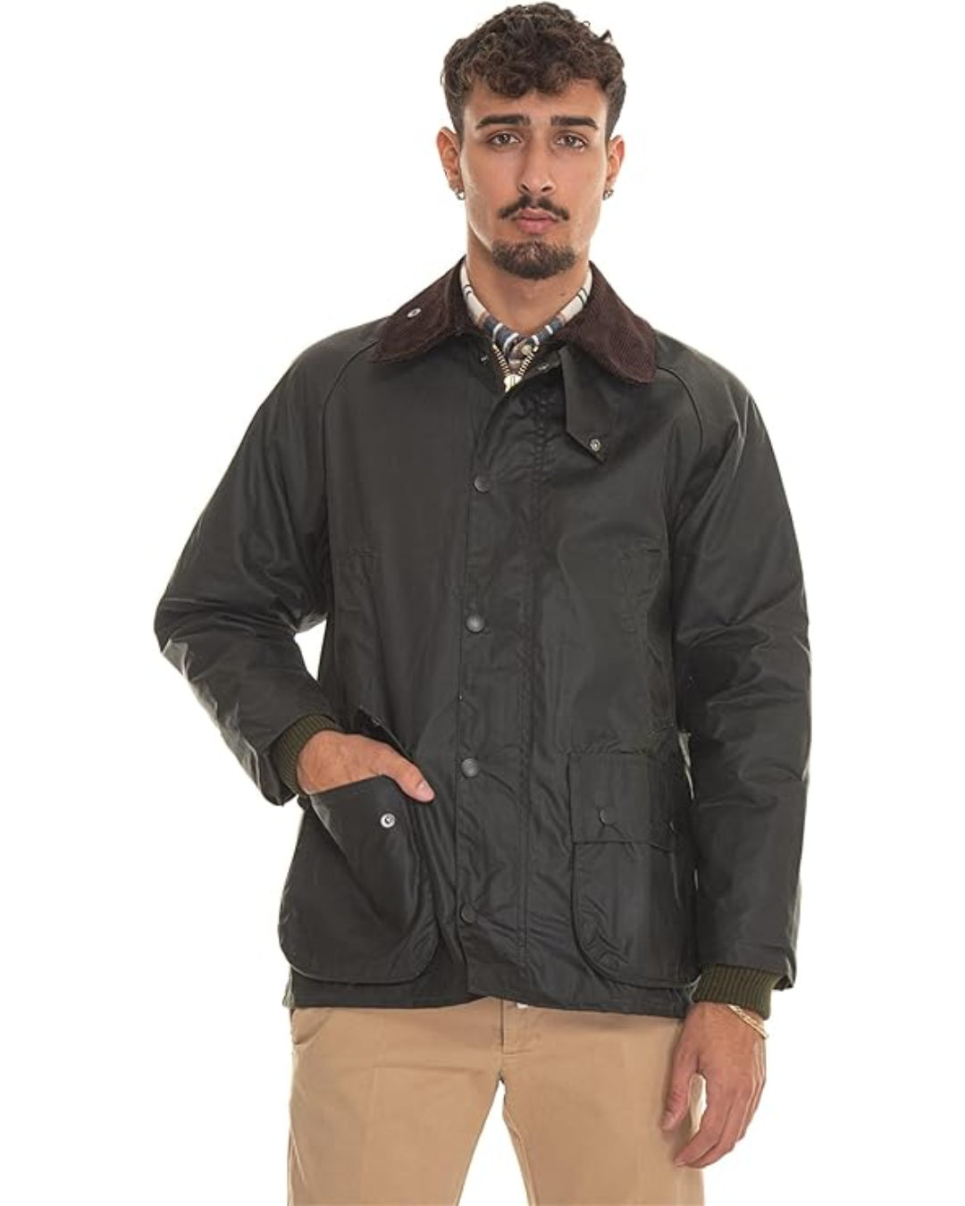 Chaqueta de Algodón Encerado de Estilo Clásico para Hombre