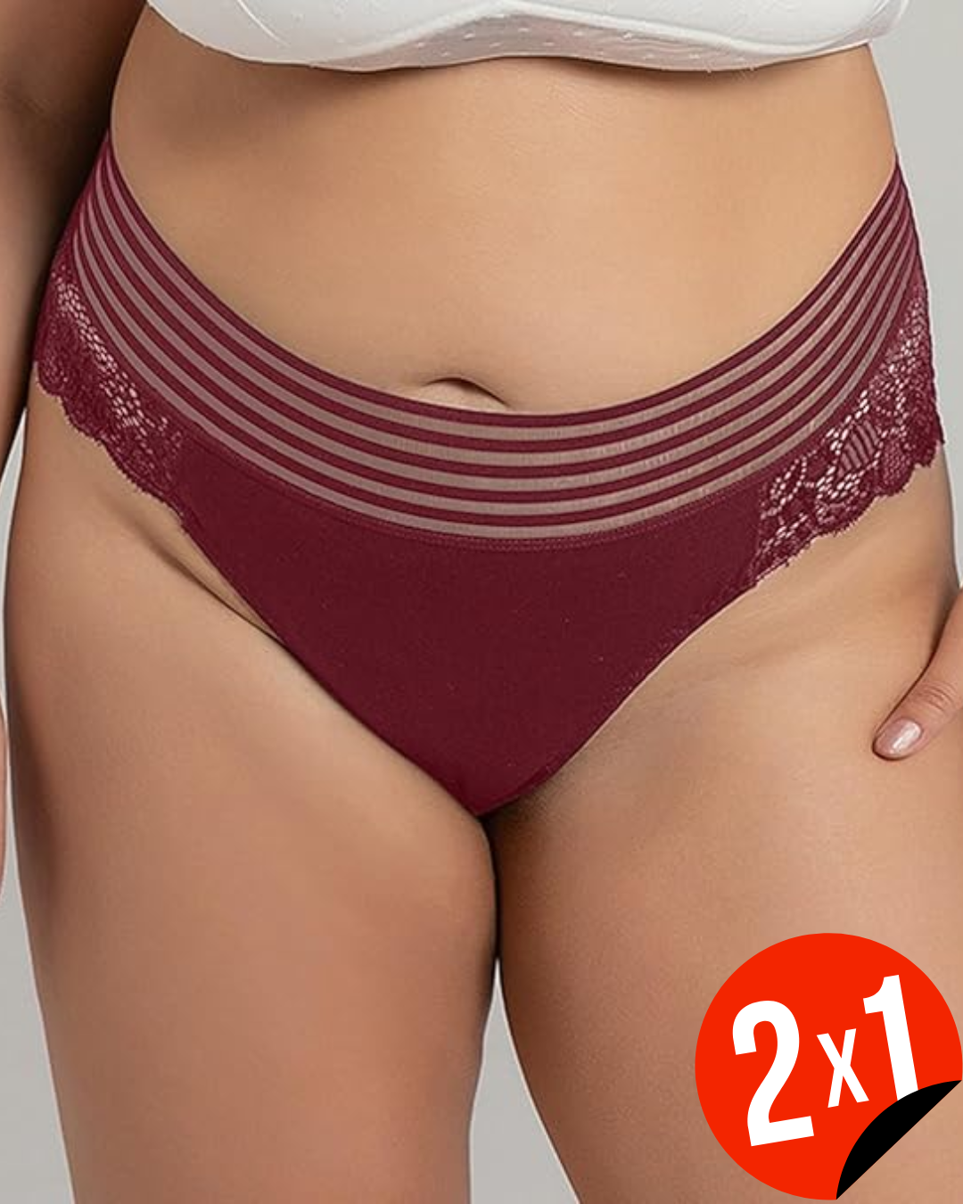 Ropa Interior de Encaje con Ajuste de Cintura Para Mujer (OFERTA 2X1)