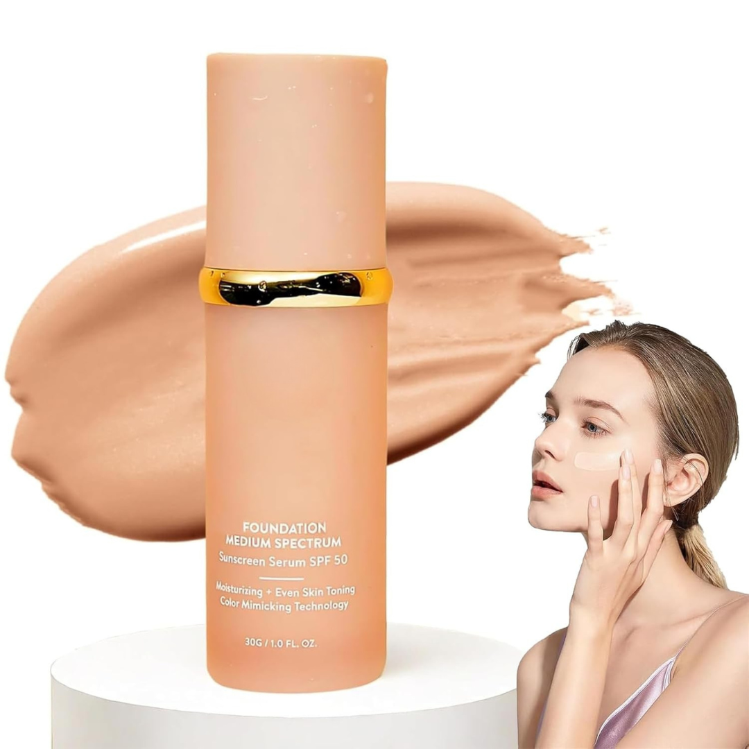 Base líquida hidratante 4 en 1 con corrector y SPF 50+ de larga duración