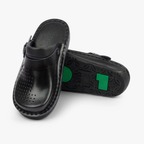 Zuecos Barcelona de Cuero Natural Negro