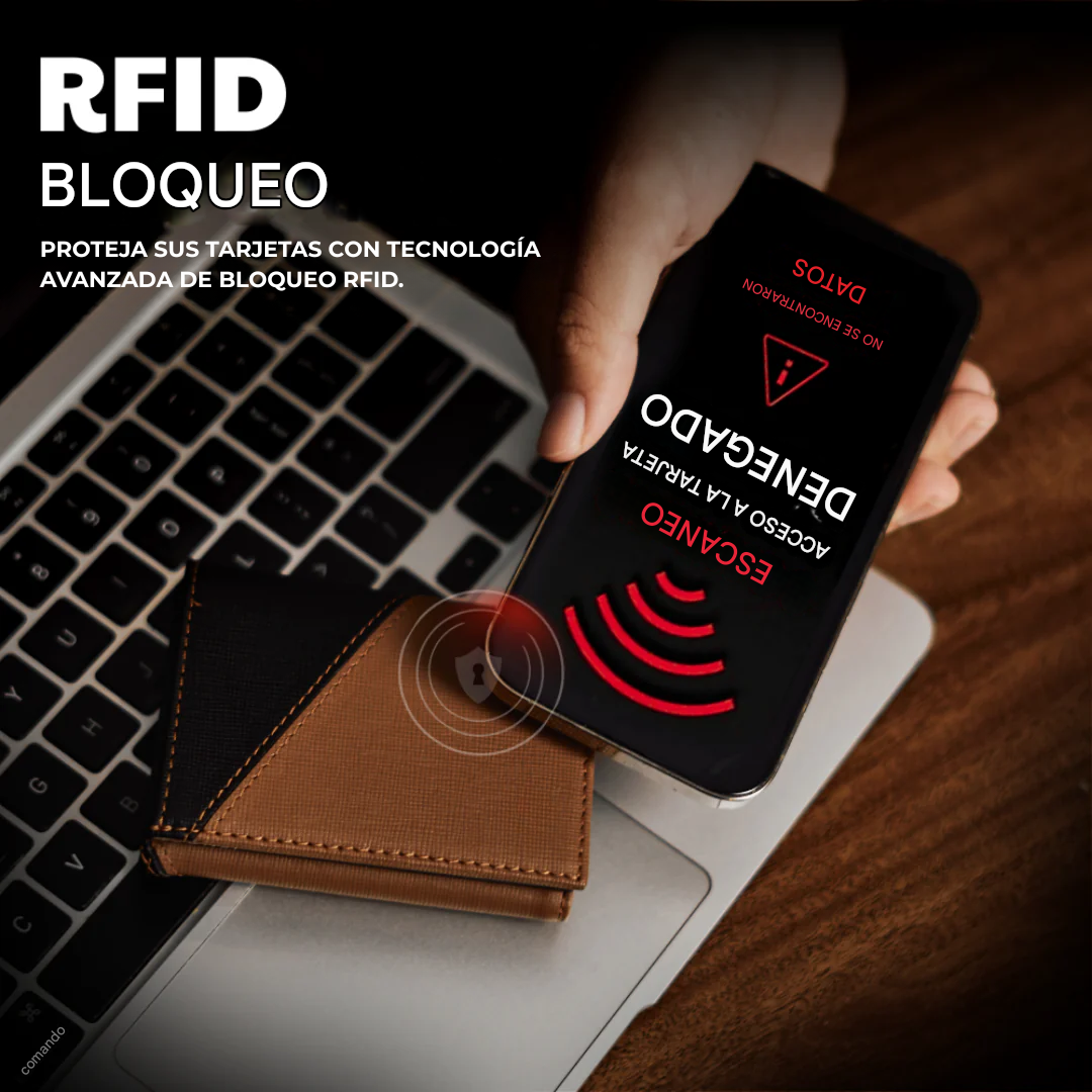 Cartera con protección RFID y expulsor automático de tarjetas®