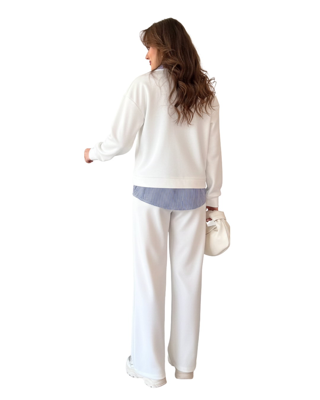 Conjunto Elegante con Efecto Doble Capa y Pantalón Recto®