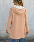 Abrigo casual con capucha para mujer