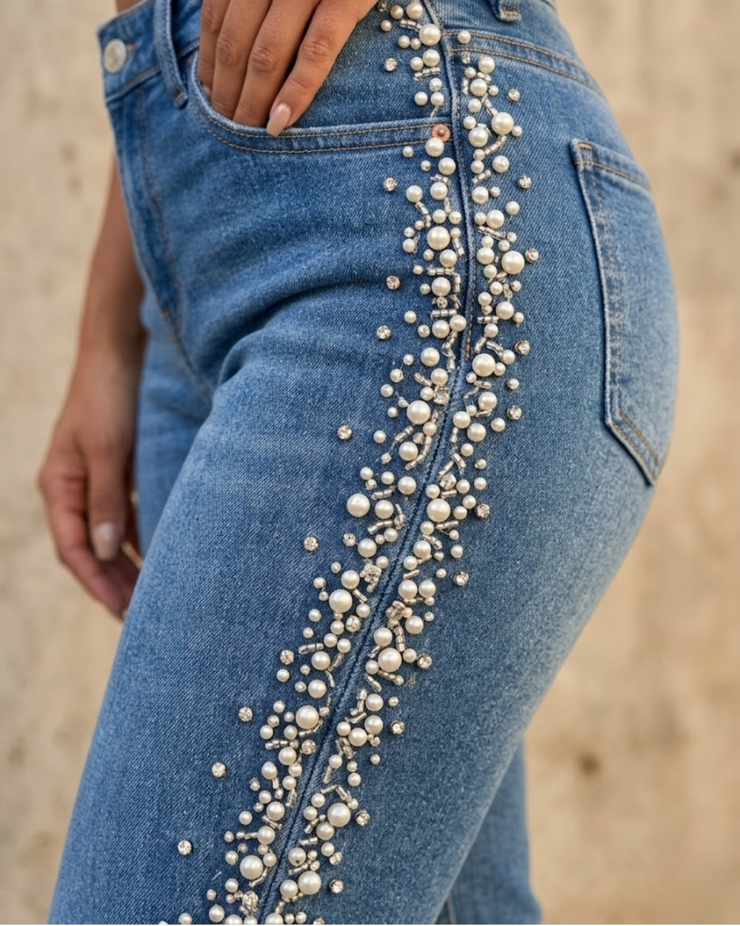 Pantalón Alana Perlas y Cristales